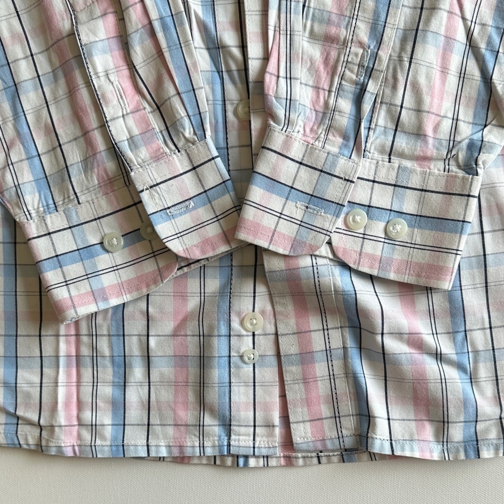 Wrangler Pink Ribbon Plaid Shirt Western Cowboy Button Down Size L - Picture 7 of 7